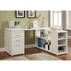 Office Desk | L Shaped | 3 Drawers & Shelves | White