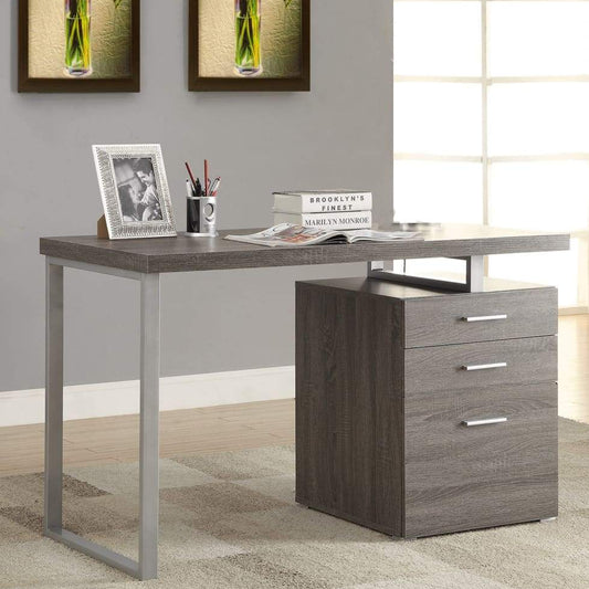 Office Desk | Modish Design | File Drawer | Gray Finish