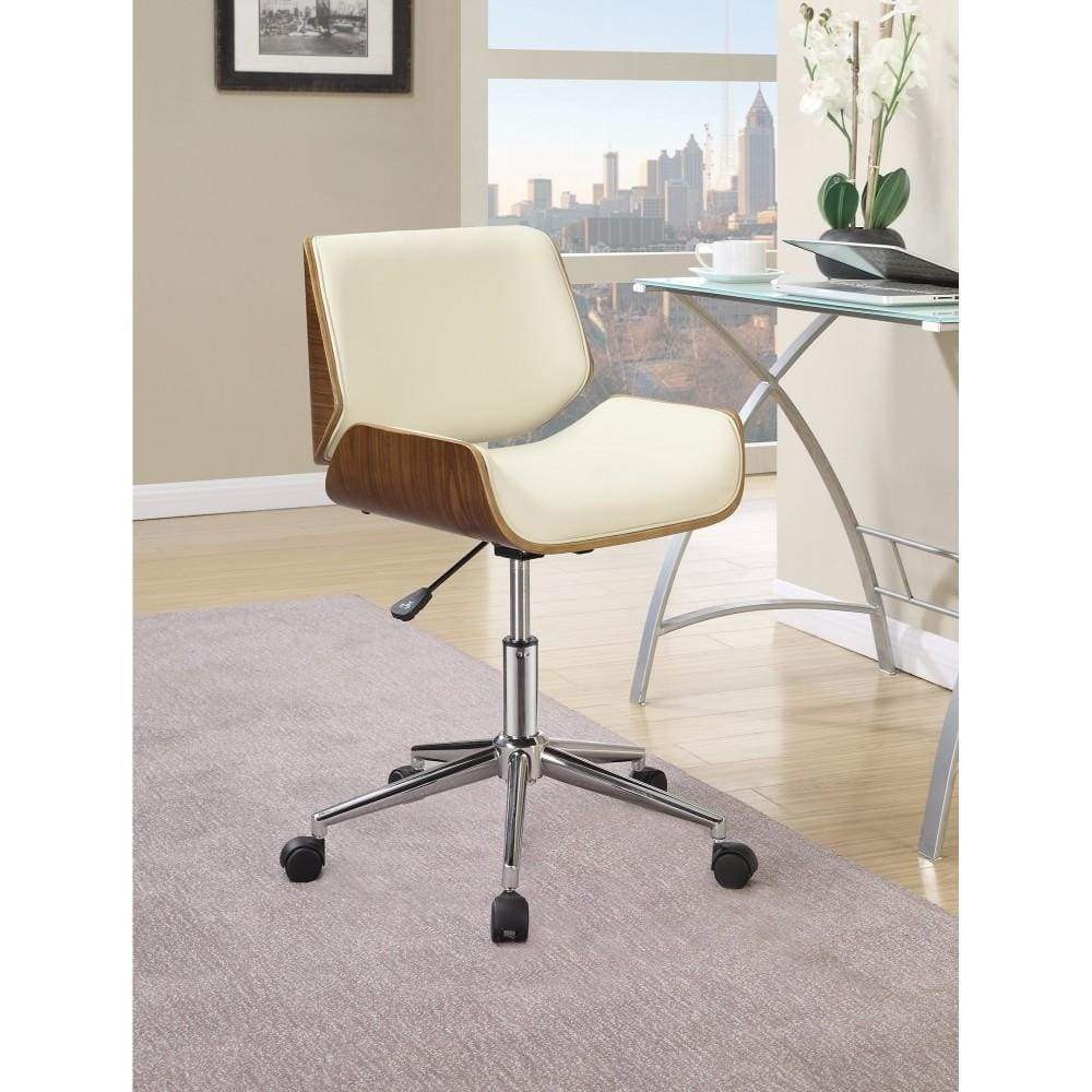 Office Chair | Small Back Design | Beige Walnut Finish