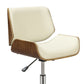 Contemporary Small-Back Home Office Chair Beige/Walnut CCA-800613