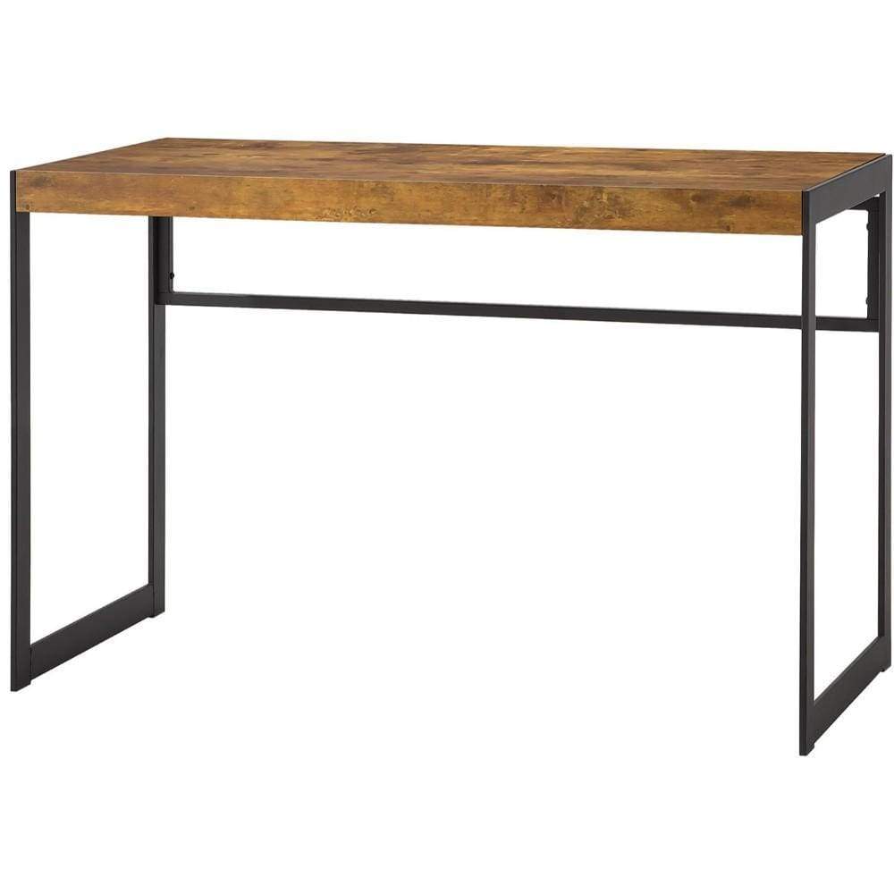 Computer Desk | 47" | Rustic Metal Frame | Antique Brown