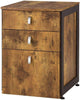 Antique File Cabinet with 3-Drawers, Natural