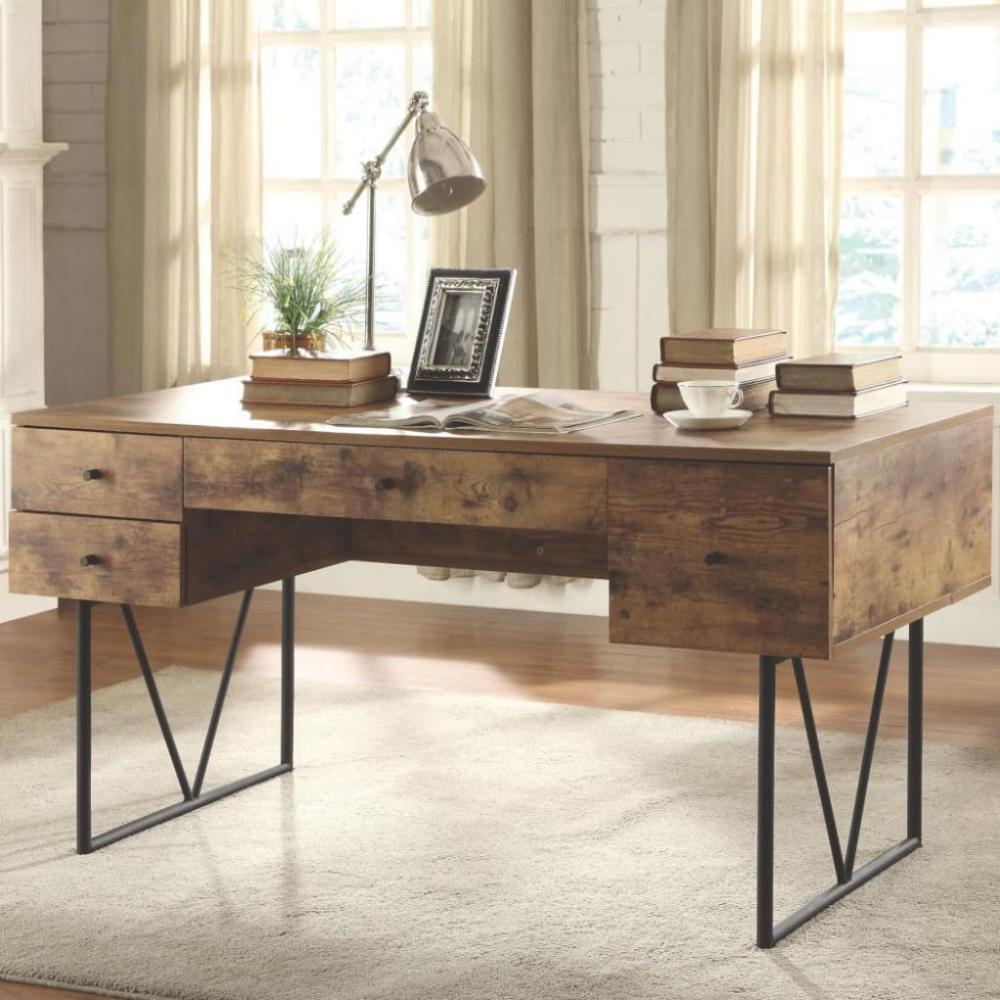 Writing Desk | Voguish Style | 4 Drawers | Brown Finish