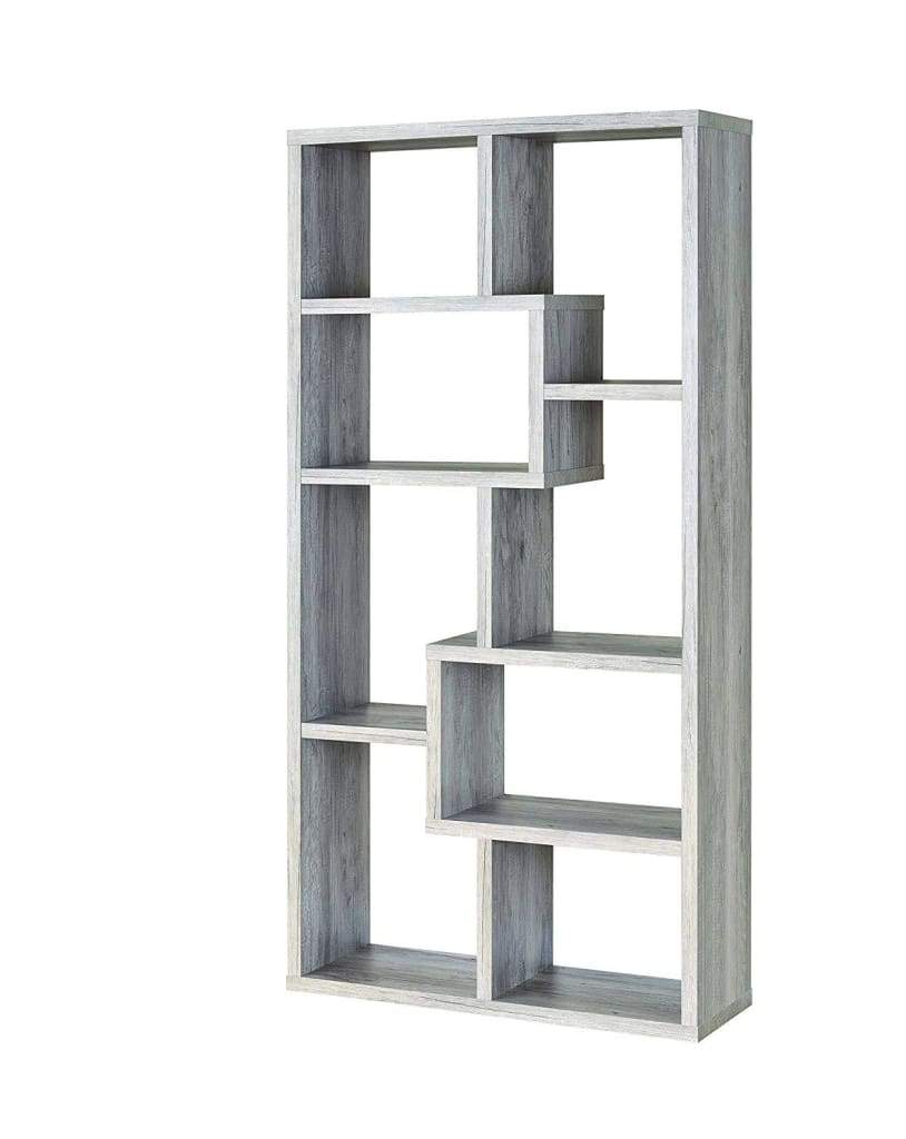 Modish Wooden Bookcase With Multiple Shelves Gray By Coaster CCA-801137