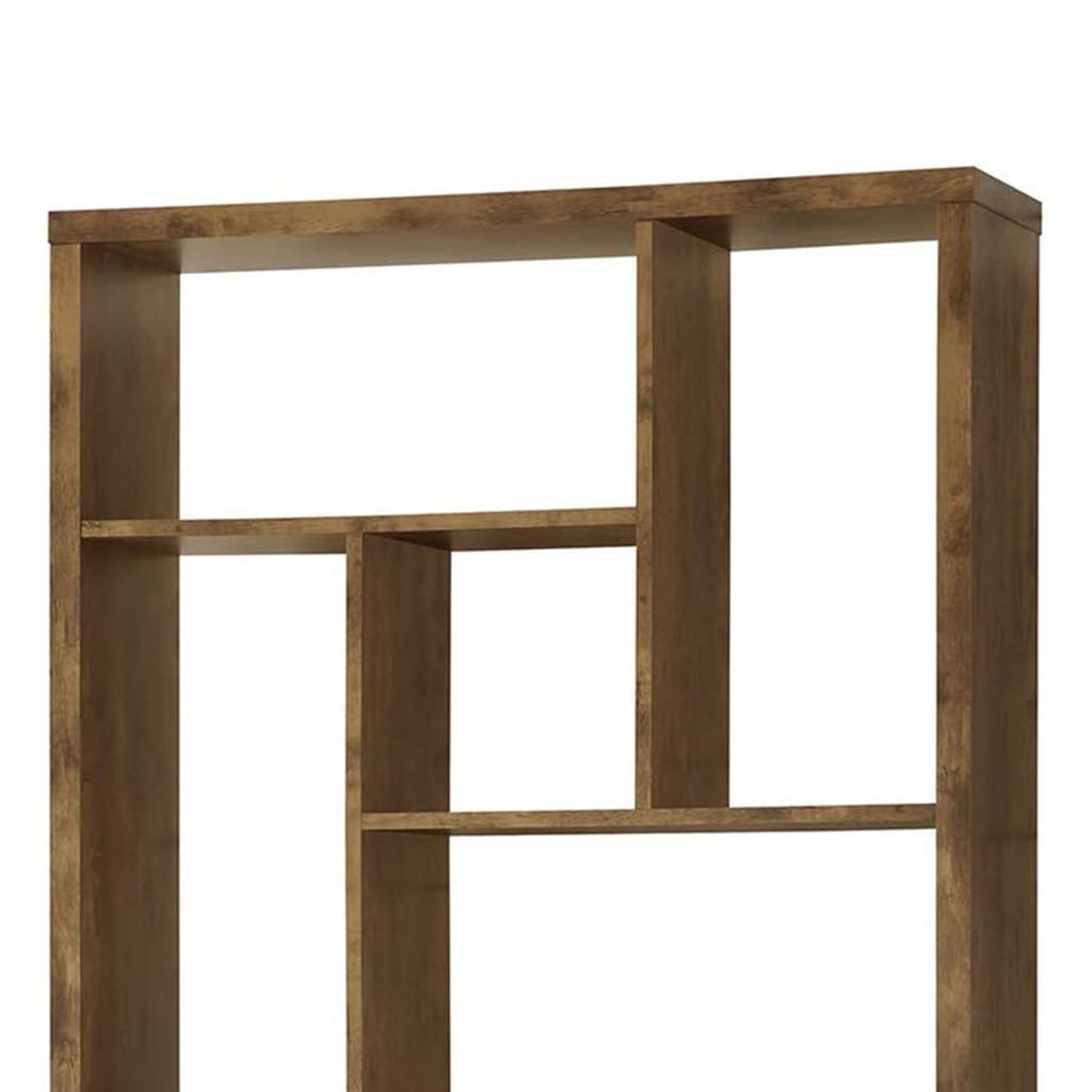 Metal and Wood Modern Style Bookcase with Multiple Shelves Brown CCA-801236
