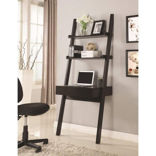 Freakish Ladder Desk With One Drawer, Cappuccino