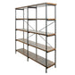 Industrial Style Metal Frame 4 Shelf Wooden Bookcase Brown and Black CCA-801543