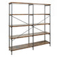 Industrial Style Metal Frame 4 Shelf Wooden Bookcase Brown and Black CCA-801543