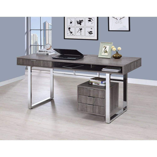 Elegant Contemporary Style Wooden Writing Desk, Gray