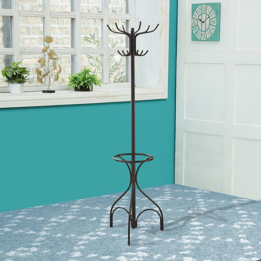 Metal Coat Rack With Umbrella Stand, Black By Coaster