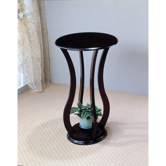 Contemporary Plant Stand With Bottom Storage Shelf, Brown By Coaster