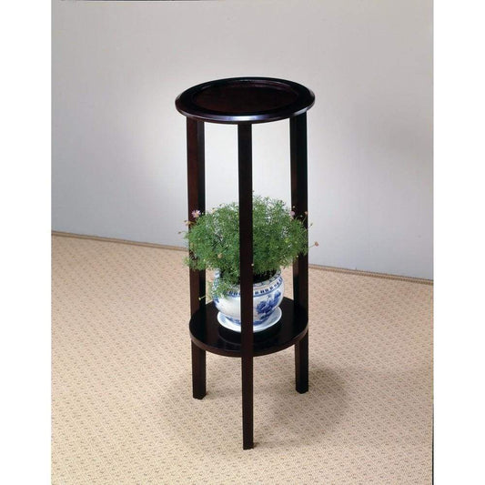 Elegant Plant Stand With Round Top, Brown By Coaster