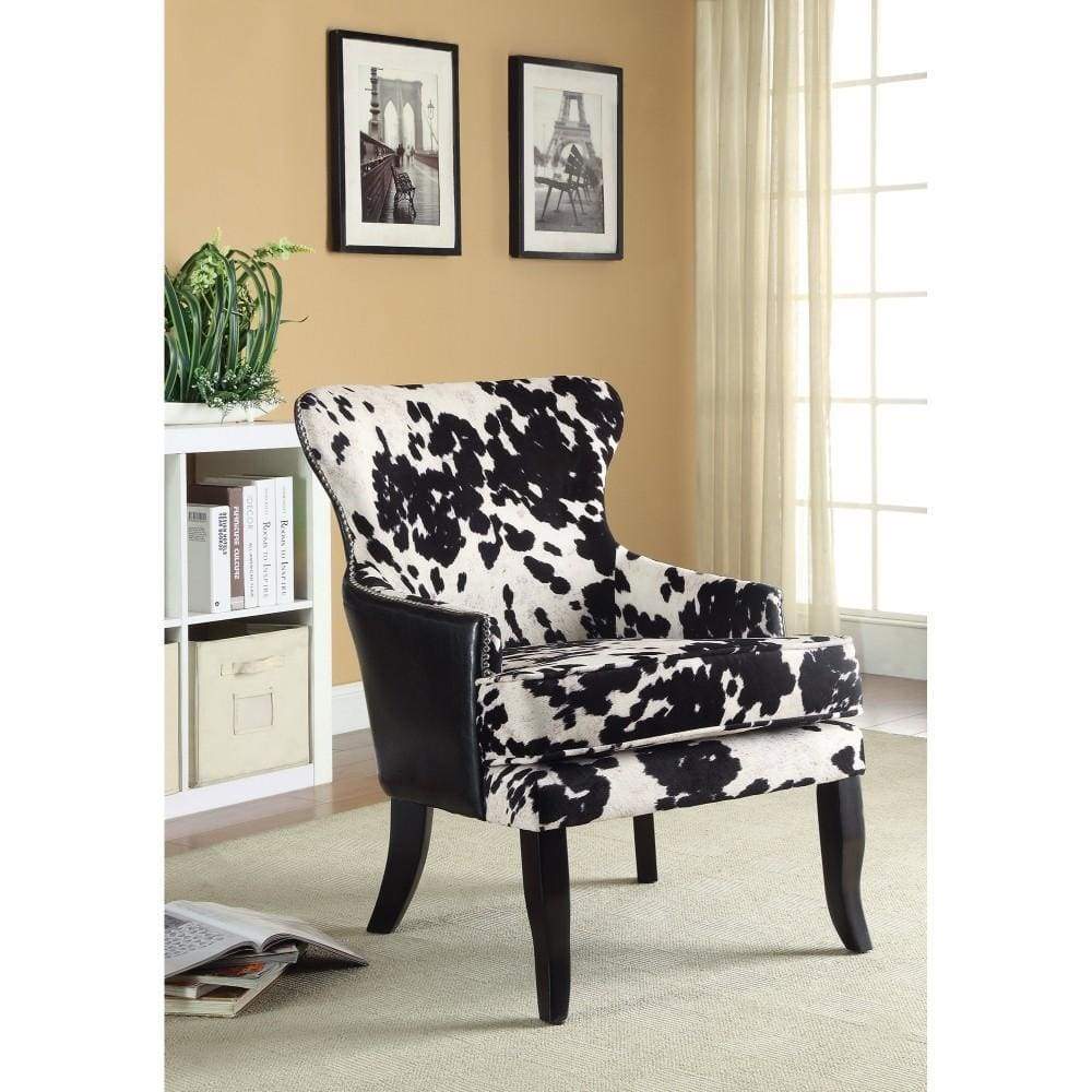 Intriguingly Comfortable Accent Chair, Black/White