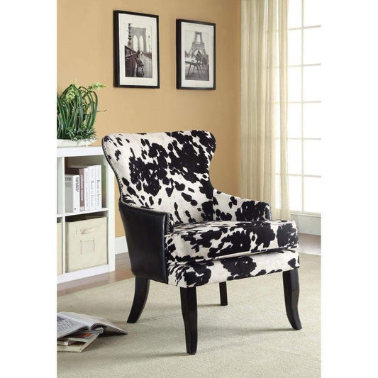 Intriguingly Comfortable Accent Chair, Black/White