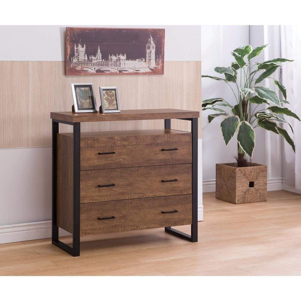Rectangular Wooden Accent Cabinet With 3 Drawers, Brown By Coaster