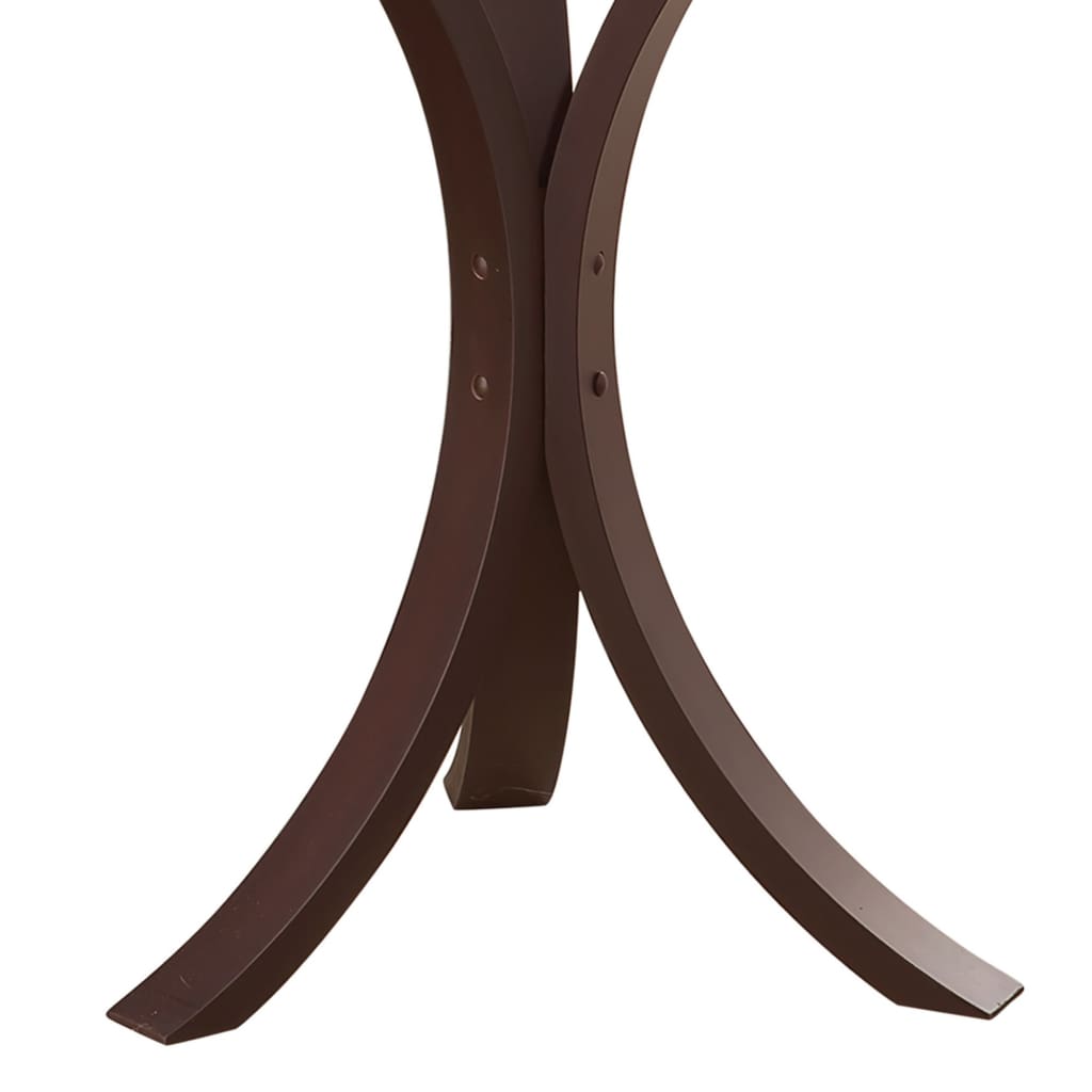 Contemporary Metal Accent Table With Glass Top Brown And Clear By Coaster CCA-902867