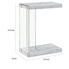 Contemporary Wood And Glass Snack Table Gray And Clear By Coaster CCA-902916
