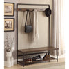 Hall Tree | Industrial Pipe Design | Built-In Bench | Brown Bronze