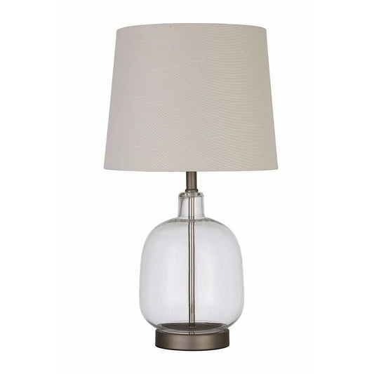 Beautifully Designed Glass Table Lamp, White And Clear-Coaster