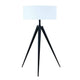 Floor Lamp | Tripod Base | Fabric Shade | Adjustable | White Black