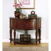 Brown Wooden Console Table With Curved Front & Inlay Shelf By Coaster