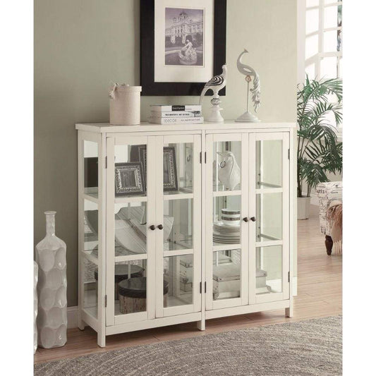 Transitional Style Wooden Accent Display Cabinet , White By Coaster