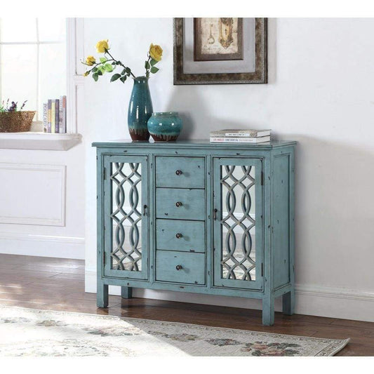 Traditional Wooden  Accent Cabinet,  Blue By Coaster