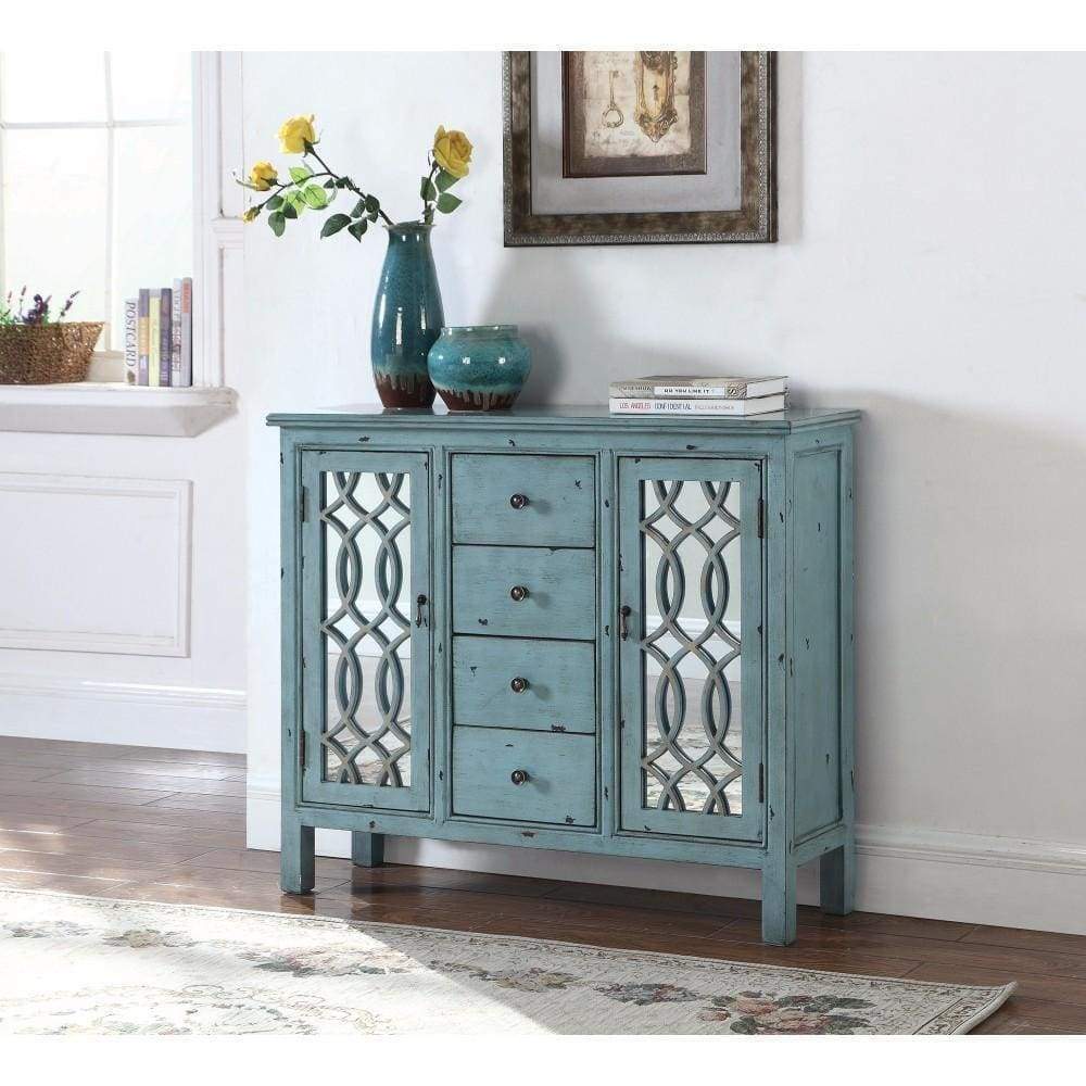 Accent Cabinet | Traditional Wood Style | Blue Finish