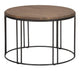 Coffee Table | Round Iron Frame | Wood Top | Brown Black