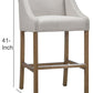 Wood and Fabric Barstool with Swooping Arms and Nail Head Trim Set of 2 Beige and Brown By Casagear Home CLH-PL10123