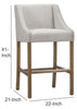 Wood and Fabric Barstool with Swooping Arms and Nail Head Trim Set of 2 Beige and Brown By Casagear Home CLH-PL10123