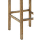 Wooden Barstool with Padded Seat Button Tufted Wing Back Set of 2 Gray and Brown By Casagear Home CLH-PL11503