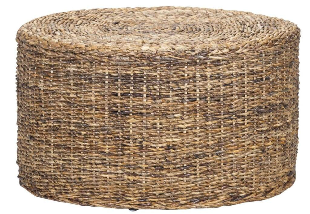 Coffee Table | Round | Farmhouse Wood Rattan | Brown Finish