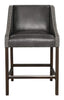 Wood and Leatherette Counter Height Stool with Swooping Arms and Nail Head Trim,Gray- PL13963 By Casagear Home