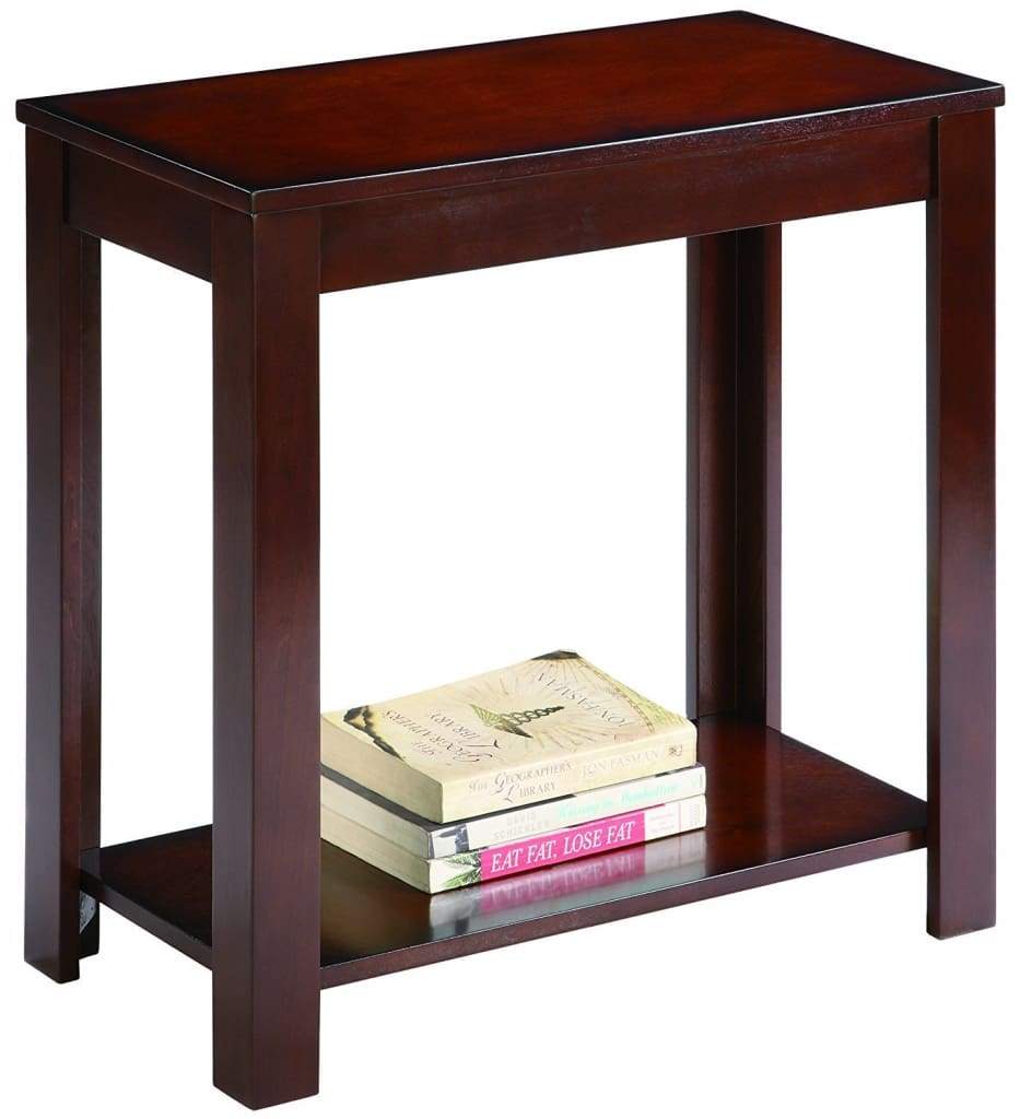 Enchanting Wooden Chairside Table In Brown
