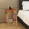 Mango Wood Telephone Stand with Slatted Side Panels, Brown By The Urban Port