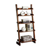 Ladder Shelf | Transitional 5 Tier | Sled Base | Brown Finish