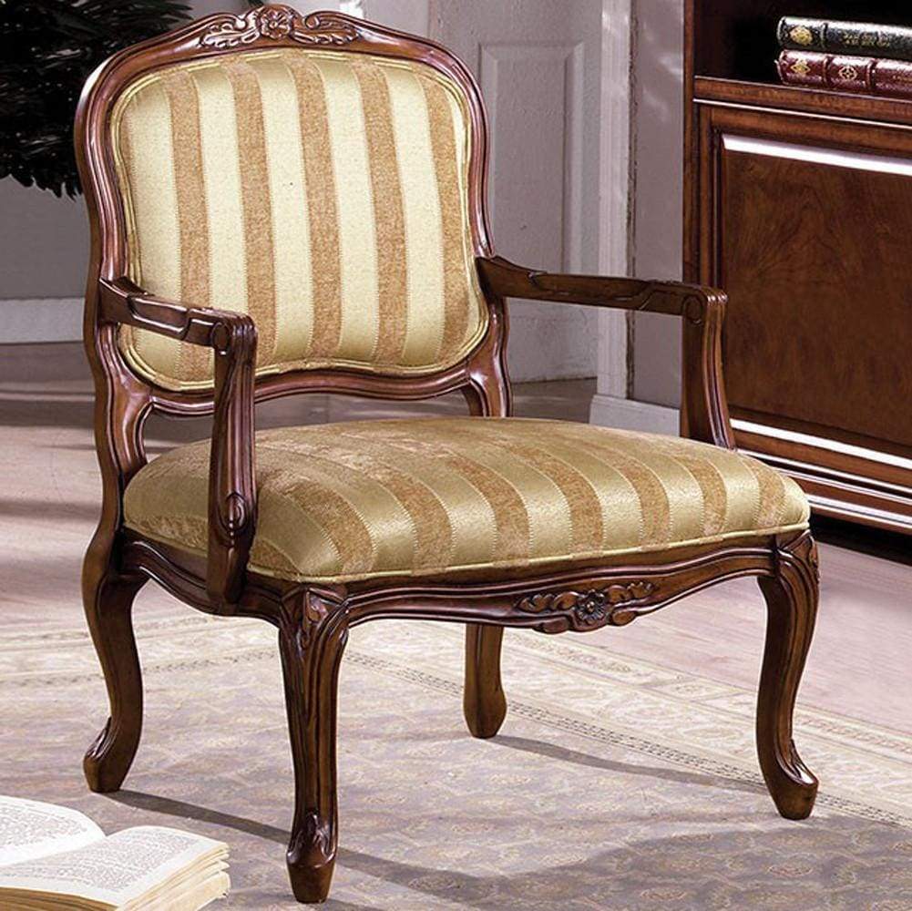 Burnaby Traditional Occasional Chair, Antique Oak By Casagear Home