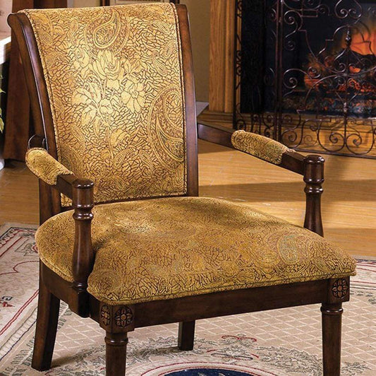 Stockton Traditional Occasional Chair, Antique Oak By Casagear Home