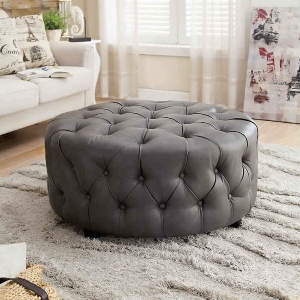 Slouchy Contemporary Ottoman, Gray By Casagear Home