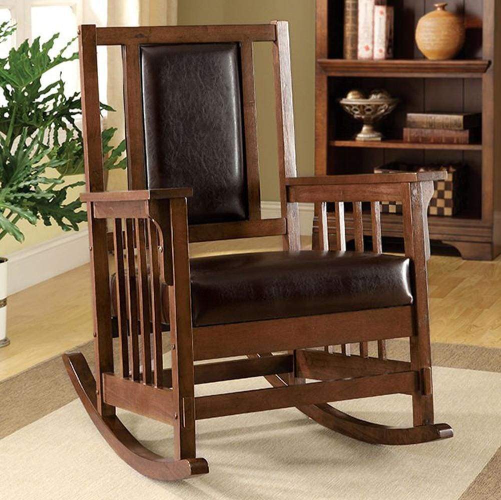 Apple Valley Transitional Apple Valley Rocker Chair, Expresso Finish By Casagear Home
