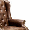 Vaugh Traditional Wing Accent Chair In Nail Head Rustic Brown Finish FOA-CM-AC6801BR
