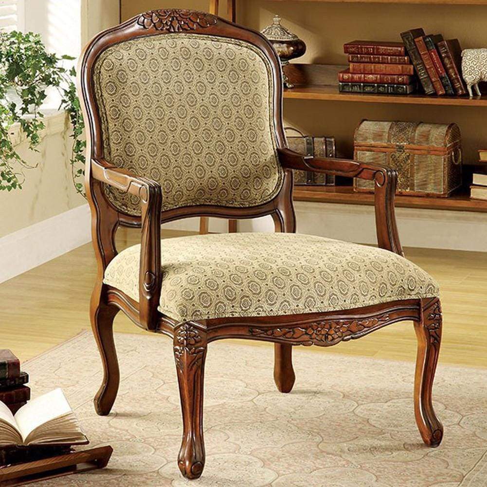 Quintus Traditional Accent Chair , Antique Oak By Casagear Home