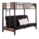 Futon Bunk Bed | Twin Size | Wood Metal Frame | Black