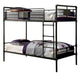 Bunk Bed | Industrial Metal Frame | Twin Size | Black Finish