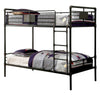 Industrial Design Twin Size Metal Bunk Bed, Black By Casagear Home