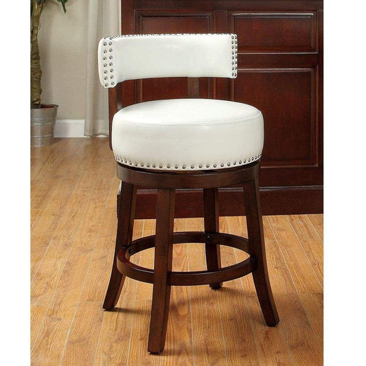 Shirley Contemporary 24" Barstool With pu Cushion, White Finish, Set of 2 By Casagear Home