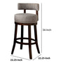 Swivel Barstool with Curved Open Low Back Set of 2 Gray and Brown By Casagear Home FOA-CM-BR6252LG-24-2PK
