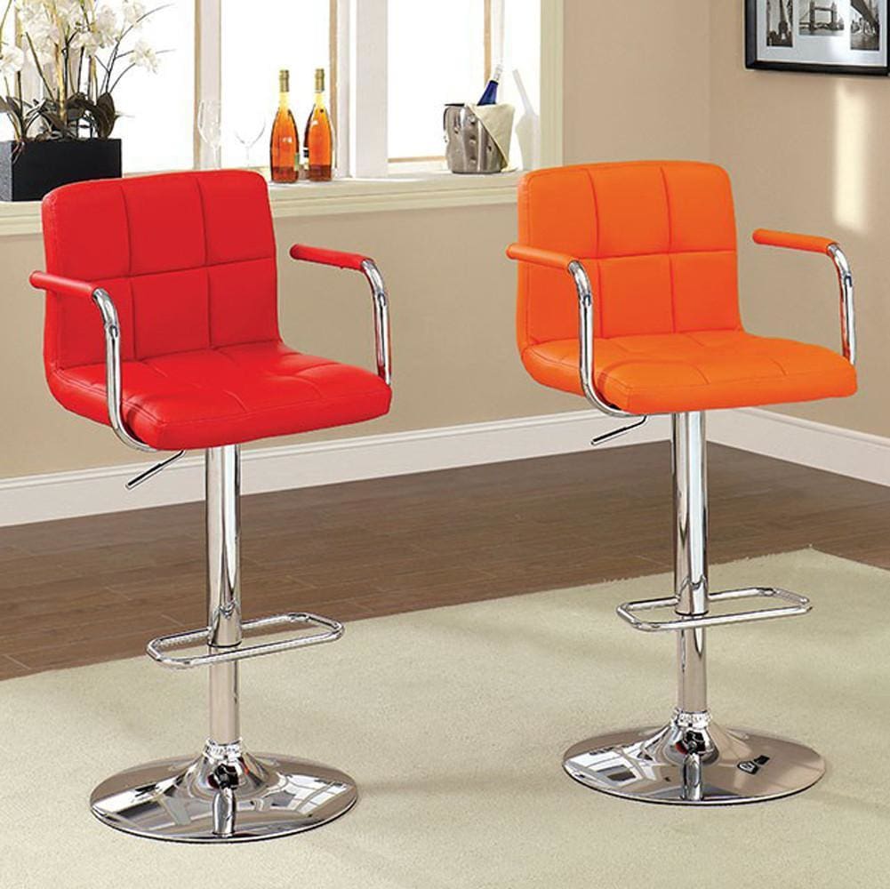 Corfu Contemporary Bar Stool With Arm In Orange By Casagear Home