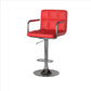 Corfu Contemporary Bar Stool With Arm In Red By Casagear Home